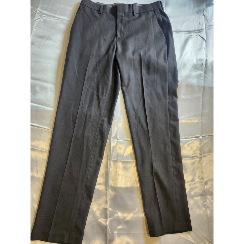 Haggar Dark/Grey Slacks 30x30 Flat Front Center Crease Dress Pants. #102